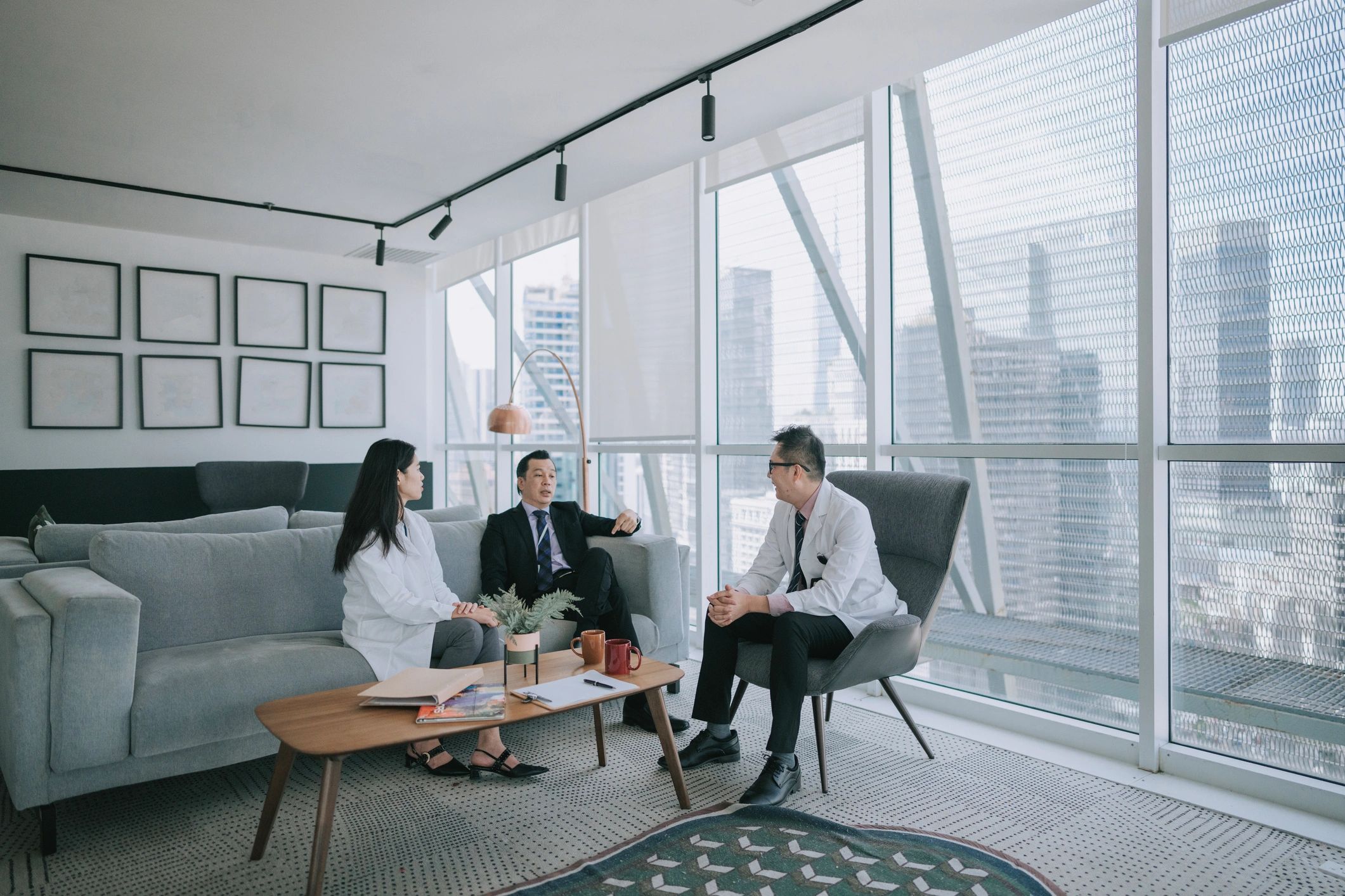 Professional team meeting in a conference setting