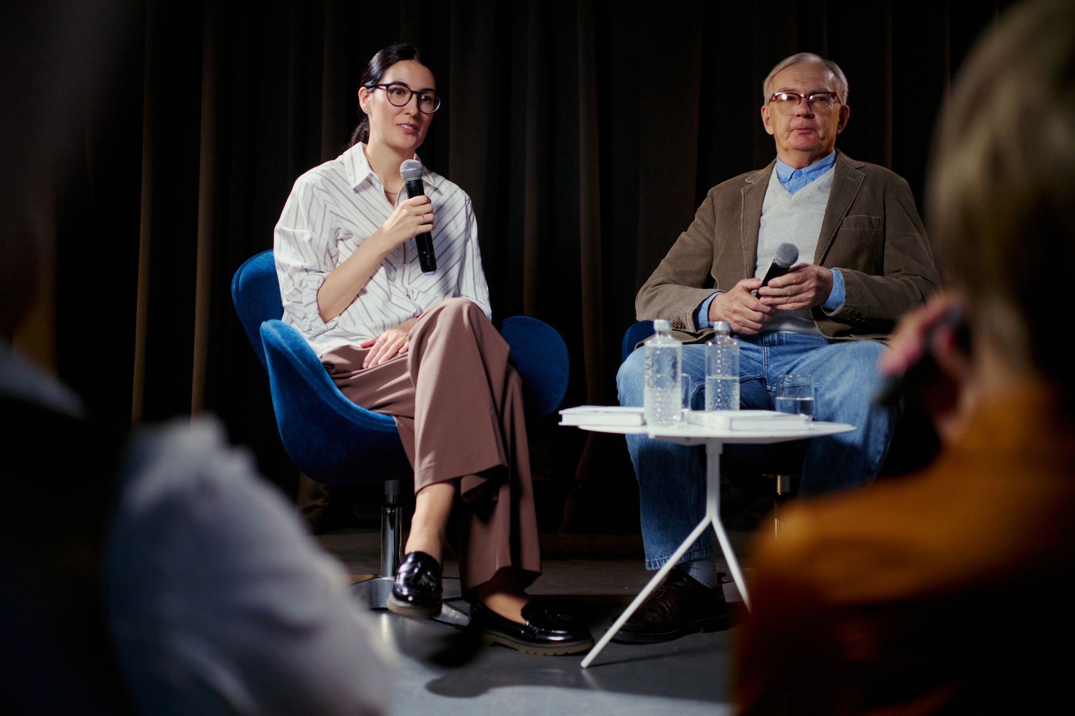 Business panel discussion on stage